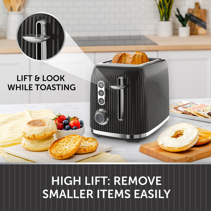 Breville VTR001 Bold Black 2Slice Toaster with HighLift and Wide